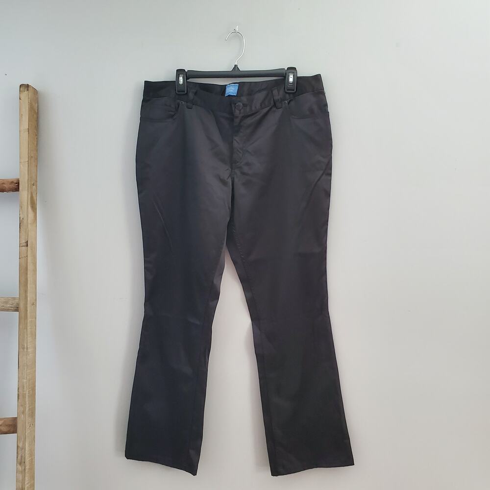Simply Vera Vera Wang Black Satin Straight Leg Pants 16P